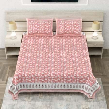 Queen Size Bed Sheet with 2 Pillow Covers | Pure Cotton