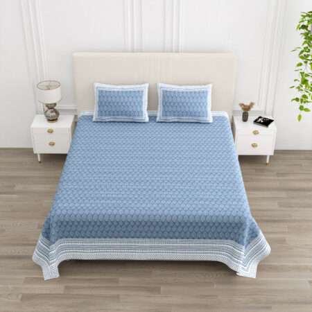Premium Cotton 108×108 King Size Bed Sheet | 2 Pillow Covers