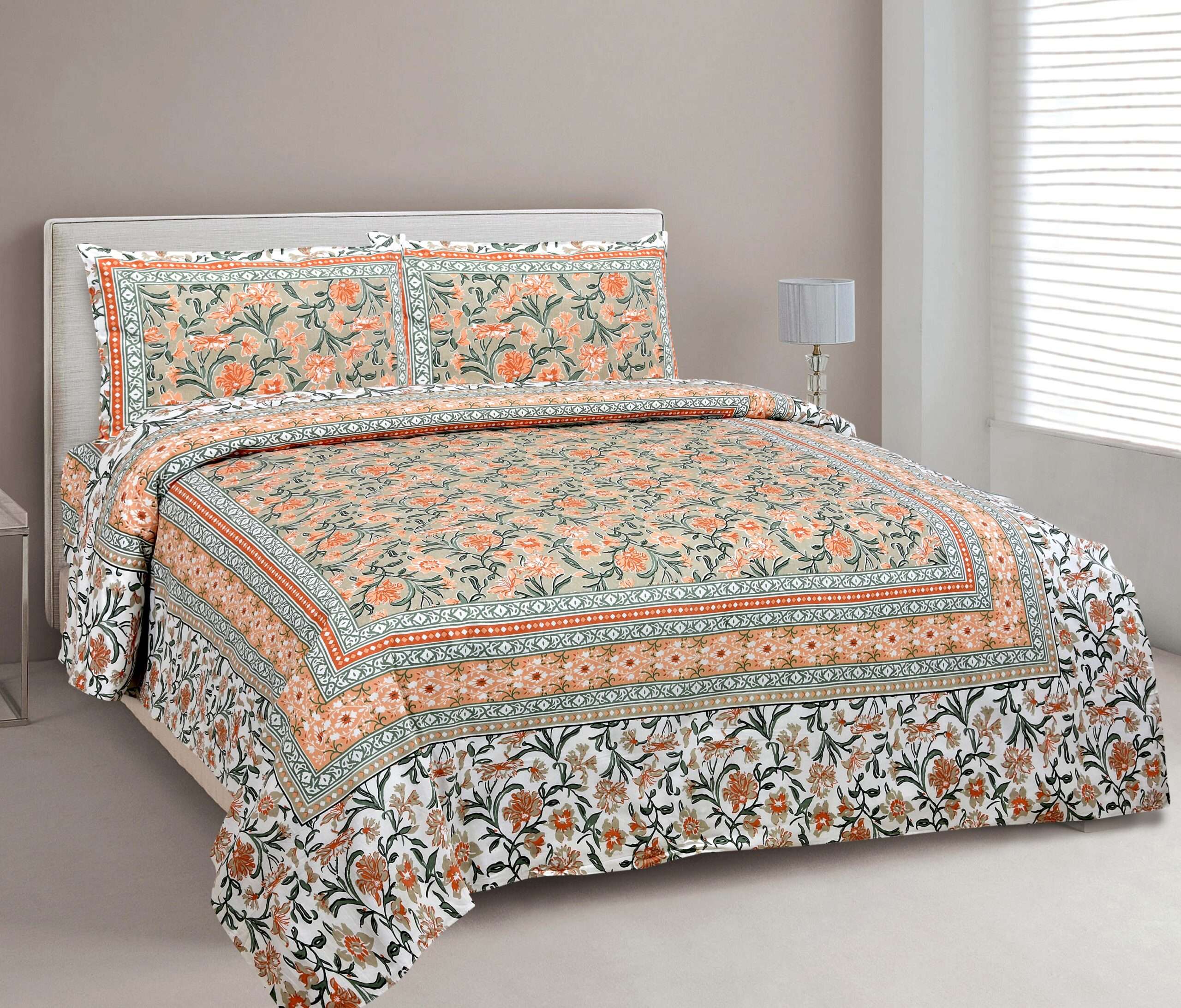 Ethnic Jaipuri 90x108 inches double bed sheet