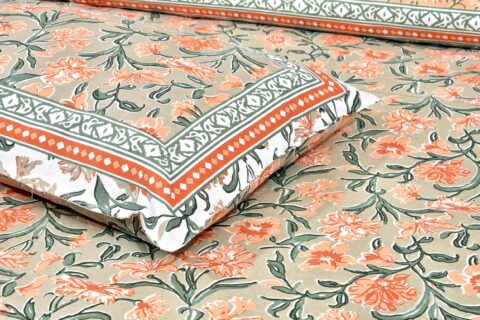 Ethnic Jaipuri 90x108 Inches Double Bed Sheet with 2 Pillow Covers | Jaipuri Print Bedsheet - Image 4