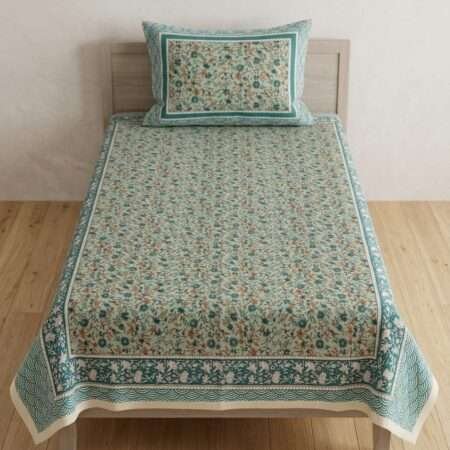 Single Bedsheet 5 x 7.5 feet with 1 Pillow Cover