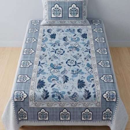 Single Bedsheet with 1 Pillow Cover | Pure Cotton