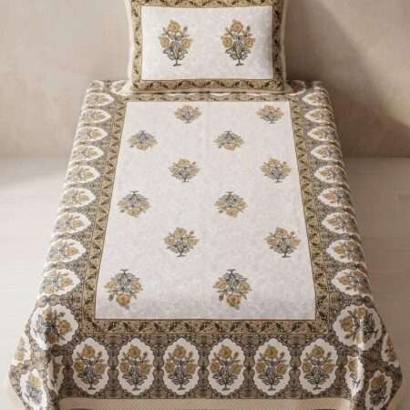 60×90 Single Bedsheet Pure Cotton | 1 Pillow Cover