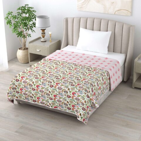 Reversible 60x90 Inches Flannel Filling Quilt/Dohar | 1 Piece - Image 2