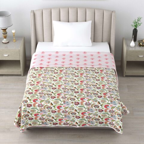 Reversible 60x90 Inches Flannel Filling Quilt/Dohar | 1 Piece