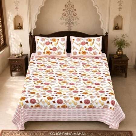 Double Bed Cotton Bedsheet with 2 Pillow Covers