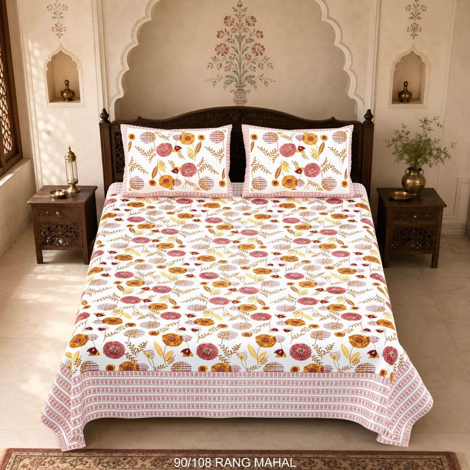 Sanganeri print bedsheet