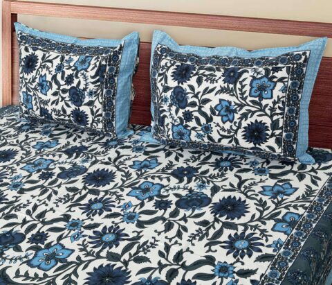 Pure Cotton Double Bed Sheet 90x108 Inches | Queen Size Cotton Bedsheet - Image 4