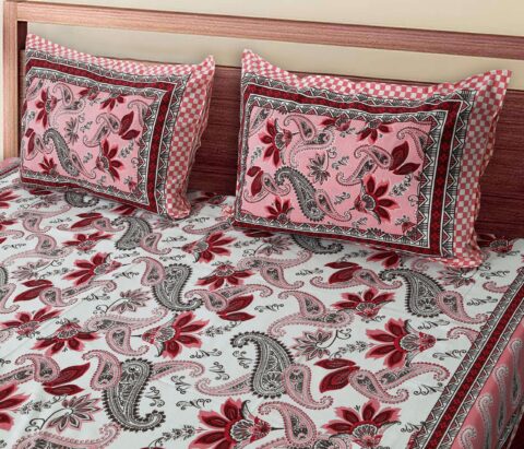 Queen Size 90x108 Inches Bedsheet Made with Pure Cotton + 2 Pillow Covers + Sharma Decoration + Cotton Bedsheet for Double Bed - Image 2