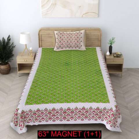 60x90 Pure Cotton Single Bed Sheet with 1 Pillow Cover