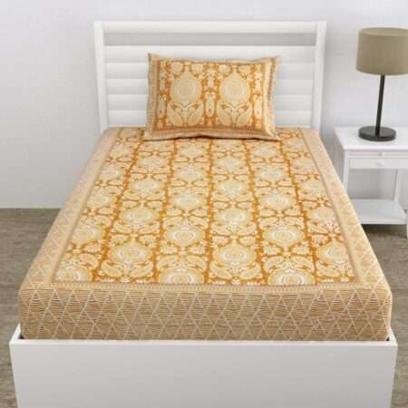 Cotton Single Bed Sheet with 1 Pillow Cover | 60×90 Inches