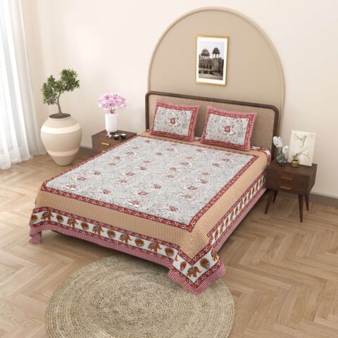 Sharma Decoration | 90x108" Queen Bedsheet Pure Cotton
