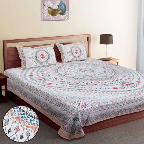 Pure Cotton Diwan Bedsheet 70x100 Inches | 2 Pillow Covers