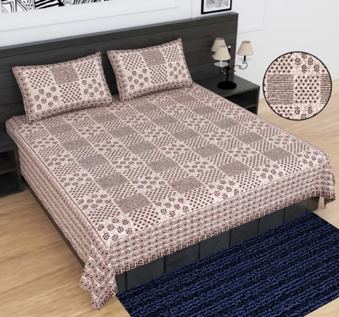Rainbow Diwan Size Bed Sheet 70x100 Inches | 2 Pillow Covers | 100% Cotton Fabric