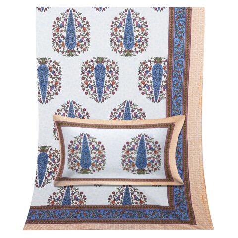 70x100 Inches Diwan Bed Sheet | 2 Pillow Covers | Artistic Collection |100% Cotton - Image 3
