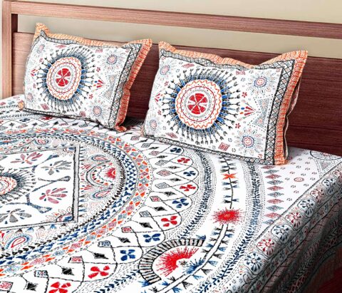 Pure Cotton Diwan Bedsheet 70x100 Inches | 2 Pillow Covers - Image 3