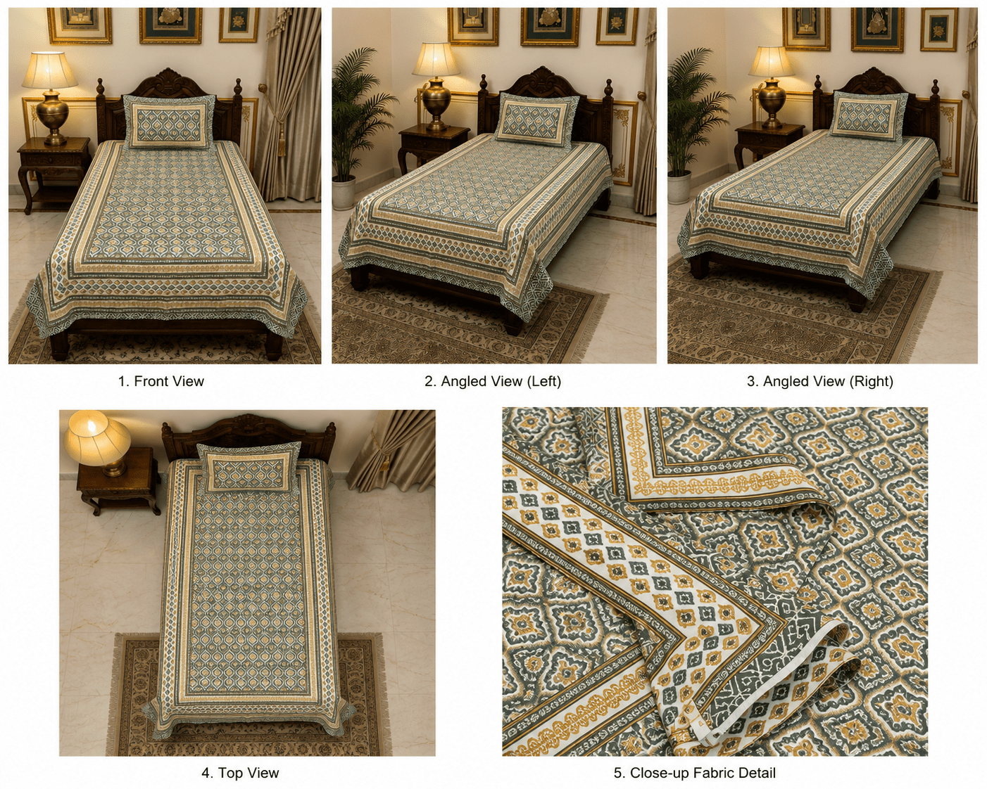 60"x90" Single Bed Cotton Bedsheet with1 Pillow Cover - Image 2