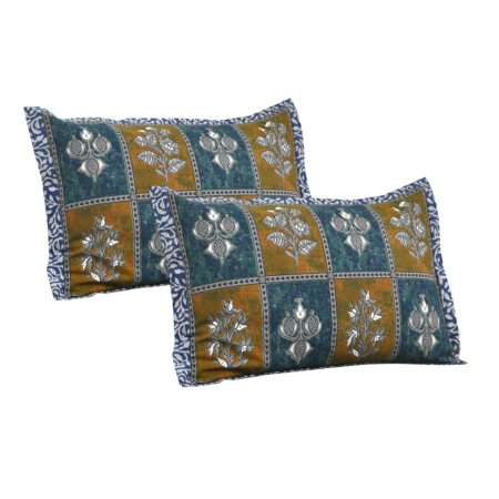 Pure Cotton King Size 100″x108″ Bedsheet | 2 Pillow Covers | Cotton 9 by 9 King Size Bedsheet