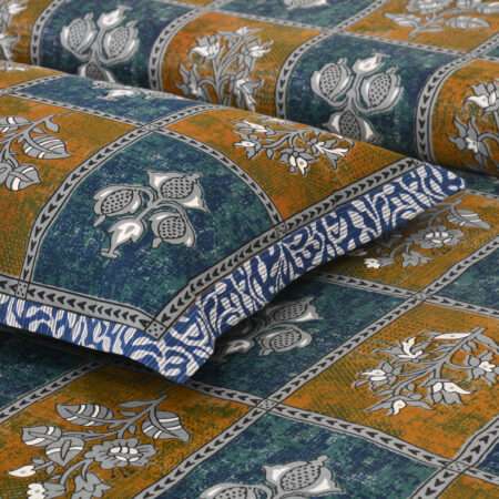 Pure Cotton King Size 100″x108″ Bedsheet | 2 Pillow Covers | Cotton 9 by 9 King Size Bedsheet