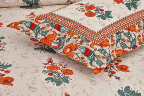 100x108" Autoloom Cotton King Size Bedsheet + 2 Pillow Covers + Sharma Decoration - Image 5