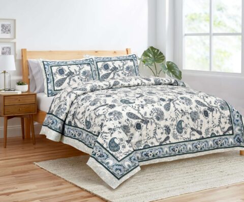Viscose Cotton 90x108" Queen Size Bedsheet | 2 Pillow Covers