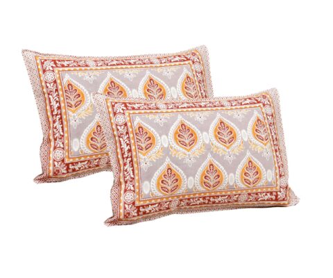 Mustard 90x108 Inches Queen Size Pure Cotton Bedsheet + 2 Pillow Covers - Image 4