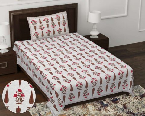 60x90 Inches Forever Single Bed Sheet Pure Cotton + 1 Pillow Cover