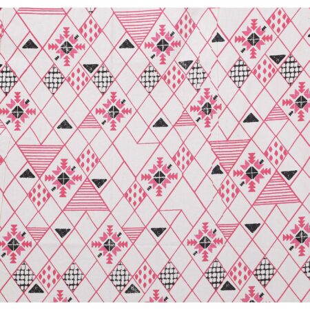 Geometrical Print | 70×100 Inches Pure Cotton Diwan Bed Sheet with 2 Pillow Covers | Sharma Decoration
