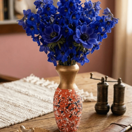 Wooden Pot 7 Inch | Hand-Painted Decorative Planter for Home Decor