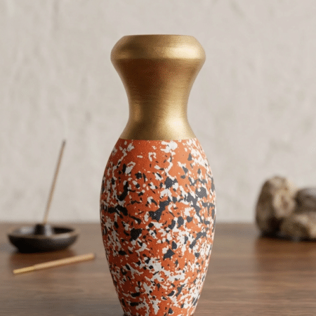 Wooden Pot 7 Inch | Hand-Painted Decorative Planter for Home Decor