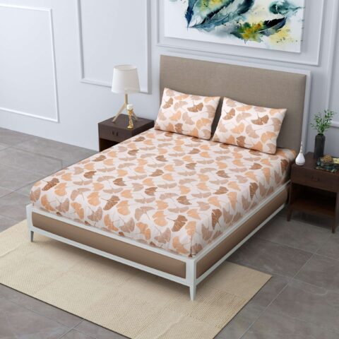 Glace Cotton 72x78x8" Fitted Double Bedsheet + 2 Pillow Covers - Image 2