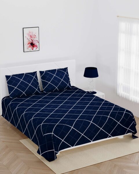 90x100 Inches Queen/Double Bed Sheet | 2 Pillow Covers