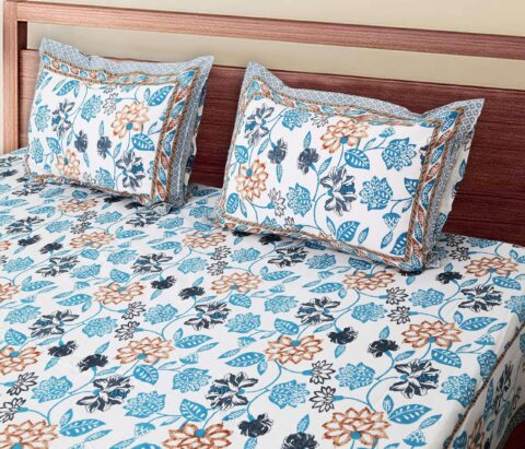 Utsav Catalogue | 70x100 Inches Diwan Size Bedsheet with 2 Pillow Covers | 70 by 100 Diwan Bed Sheet - Image 3