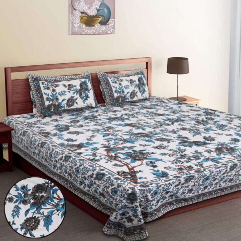 King Size 100x108 Inches Pure Cotton Bedsheet | 2 Pillow Covers | Utsav Catalogue | 8.5 by 9 feet Bedsheet