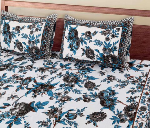King Size 100x108 Inches Pure Cotton Bedsheet | 2 Pillow Covers | Utsav Catalogue | 8.5 by 9 feet Bedsheet - Image 2