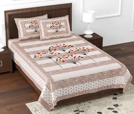 70×100 Diwan Bedsheet Pure Cotton | 2 Pillow Covers | Fast Colours