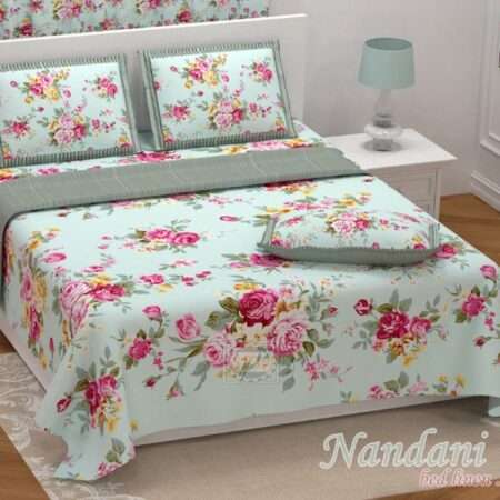 108×108 King Size Bed Sheet | Twill Cotton Fabric | 2 Pillow Covers
