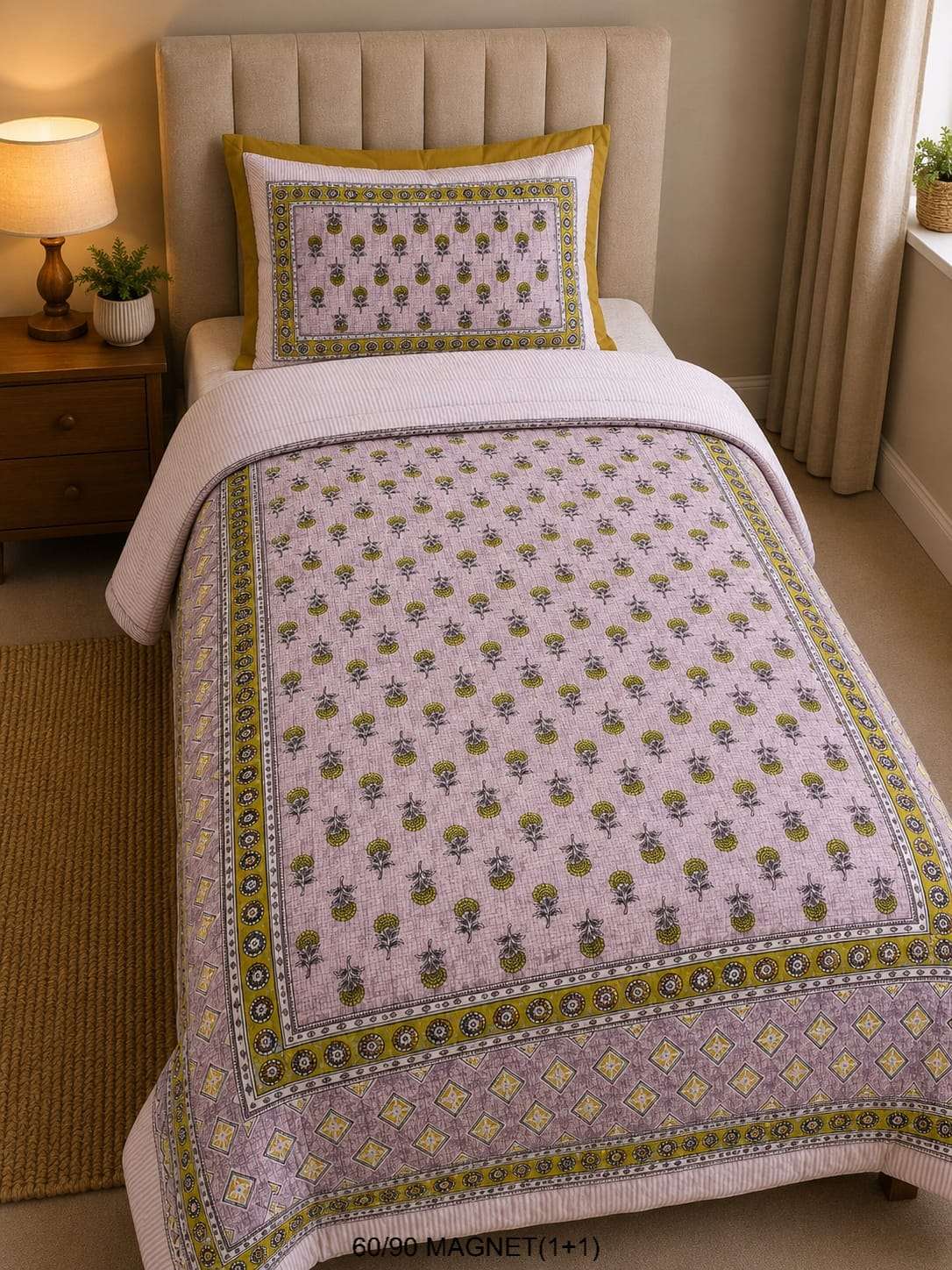 Cotton Single Bed Sheet 60"x90" with 1 Pillow Cover | Fast Colours - Image 10