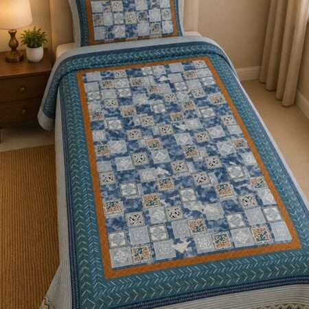 Pure Cotton 60×90 Inches Single Bed Sheet | 1 Pillow Cover