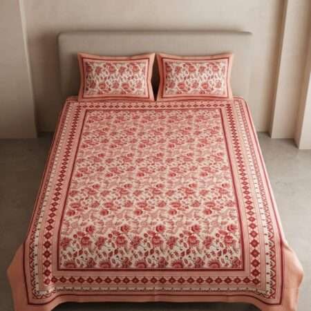 Diwan Bed Cotton Bedsheet 70×100 Inches | 2 Pillow Covers