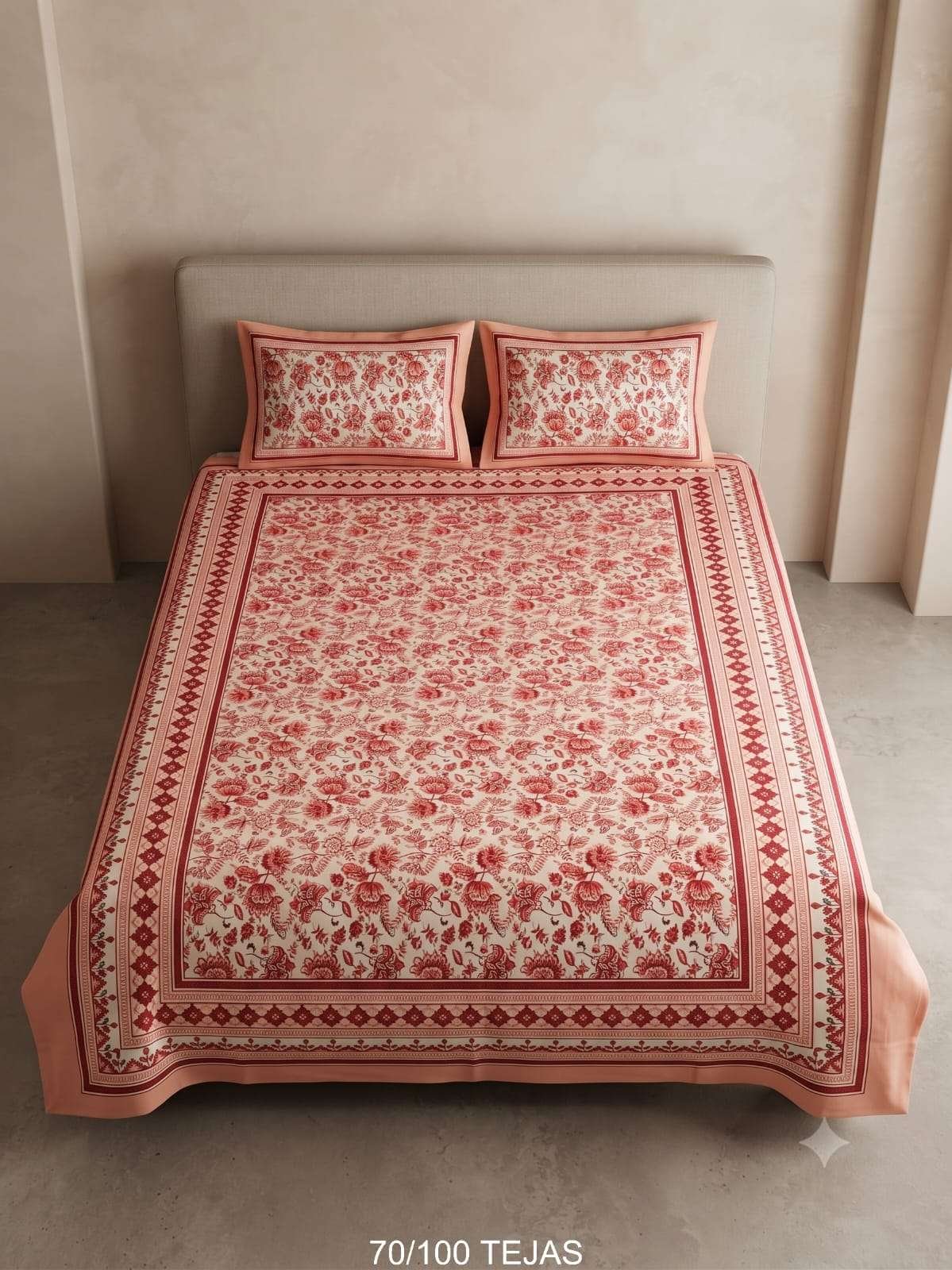 Diwan Bed Cotton Bedsheet 70x100 Inches | 2 Pillow Covers