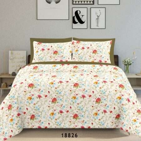 Jaipuri King Size Cotton Bedsheet 108×108 Inches with Pillow Covers