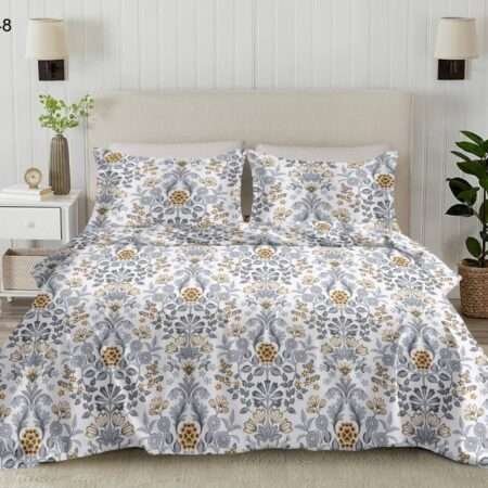 108×108 King Size Bed Sheet with 2 Pillow Covers