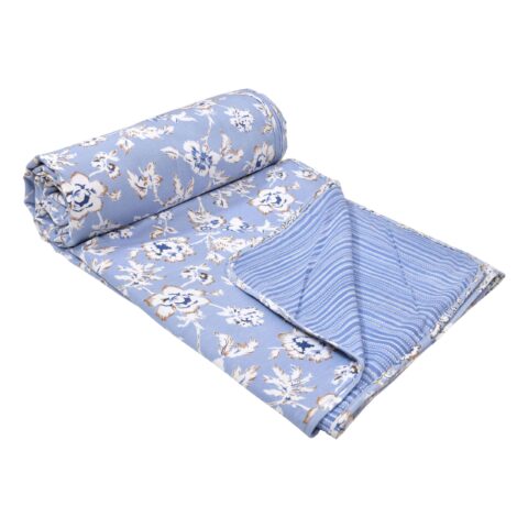 Floral Print Single Bed 60x90 Inches AC Dohar or Quilt | Reversible | Flannel Filling | 1 Piece - Image 6
