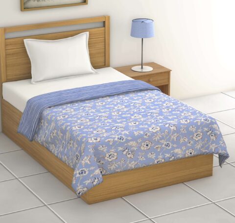 Floral Print Single Bed 60x90 Inches AC Dohar or Quilt | Reversible | Flannel Filling | 1 Piece - Image 2