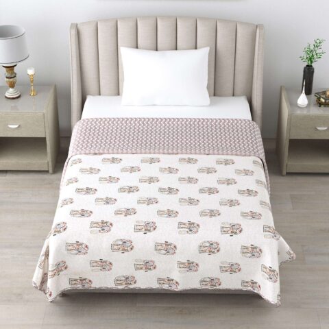 60x90 Inches Flannel Filling Single Bed AC Dohar | AC Quilt for Single Bed | Cotton Fabric (1 Pair)