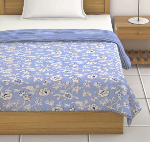 Floral Print Single Bed 60x90 Inches AC Dohar or Quilt | Reversible | Flannel Filling | 1 Piece - Image 3