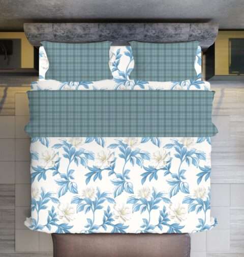 108x108 King Size Bed Sheet - 2 Pillow Covers - Glace Cotton