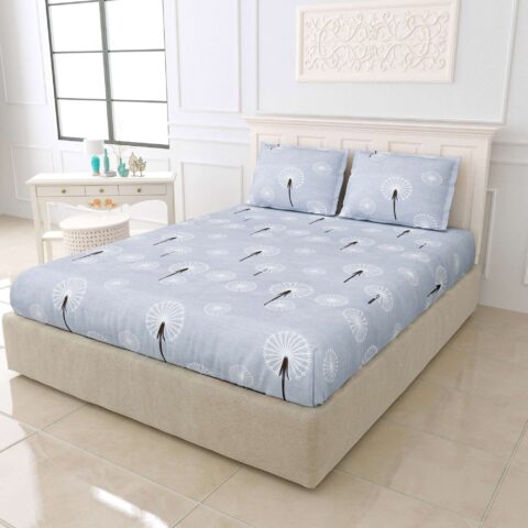 King Size Cotton Bedsheet + 108x108 Inches Glace Cotton Fabric + 2 Pillow Covers + 9x9 Ft Cotton Bedsheet King Size - Image 3