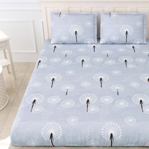 King Size Cotton Bedsheet + 108x108 Inches Glace Cotton Fabric + 2 Pillow Covers + 9x9 Ft Cotton Bedsheet King Size - Image 2